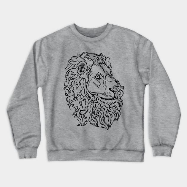 Lion Crewneck Sweatshirt by artfulfreddy